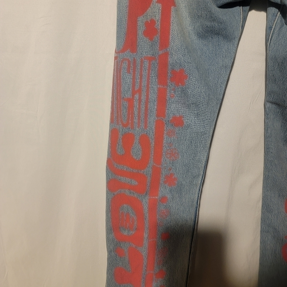 Levi's Premium 501 Jeans Men’s 34x30 Hippie Love Peace Groovy Flowers - Picture 3 of 9